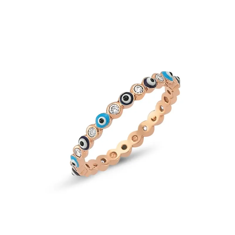 Amorium Jewelry sterling silver evil eye ring