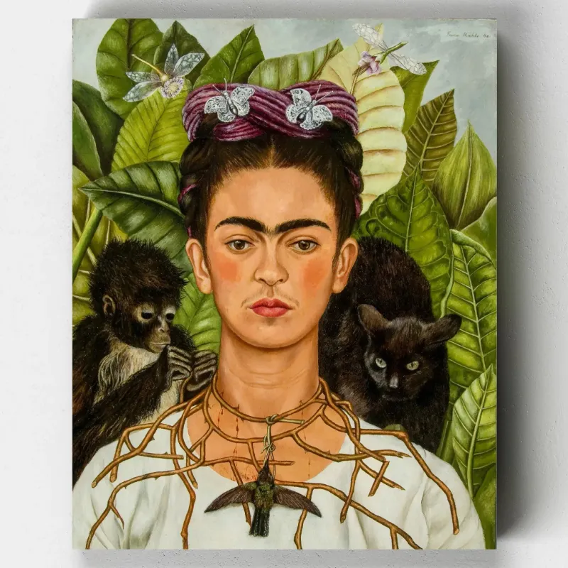 Canvas by Numbers Self-Portrait with Thorn Necklace and Hummingbird Paint by Numbers kit