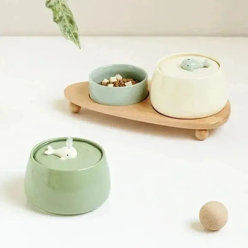 Fontaine à eau pour chat en céramique