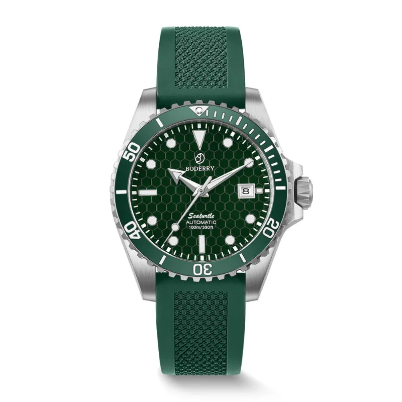 Boderry turtle watch with distinctive cushion case