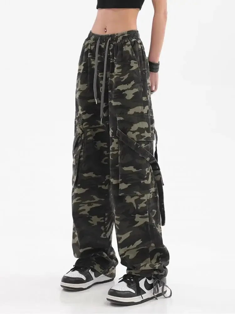 Cyber Techwear baggy camo pants