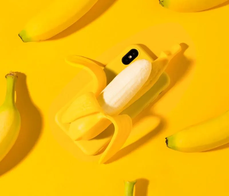 Techypop banana phone case shaped like a banana