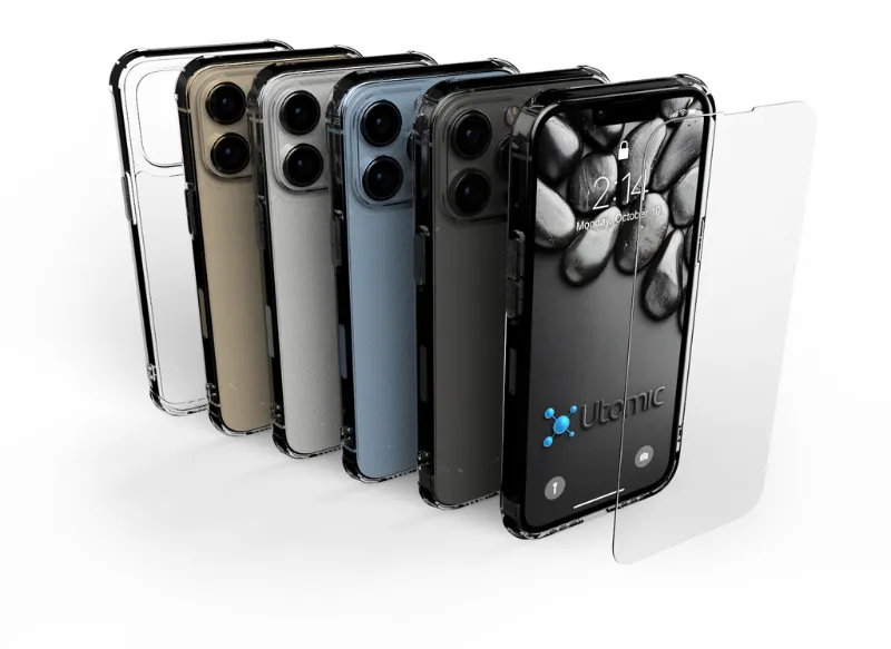 Utomic iphone bumper case protecting phone edges