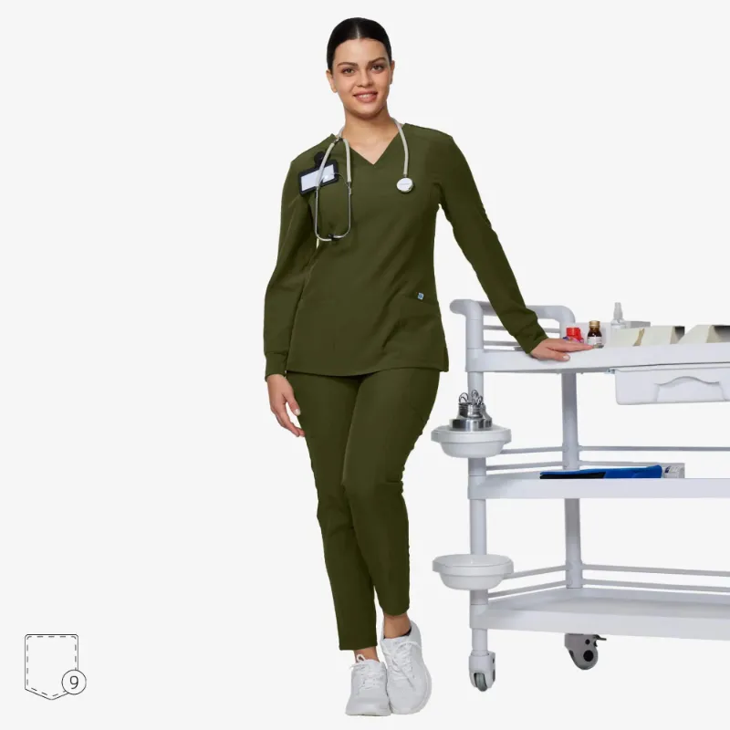 Uniforms World olive green medical scrubs