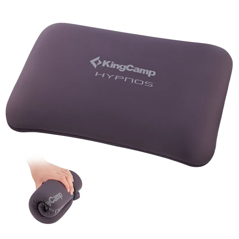 KingCamp camping pillow shown plump and ready for use in a tent