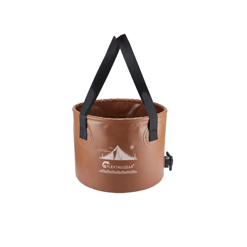Flextail collapsible bucket for portable water storage