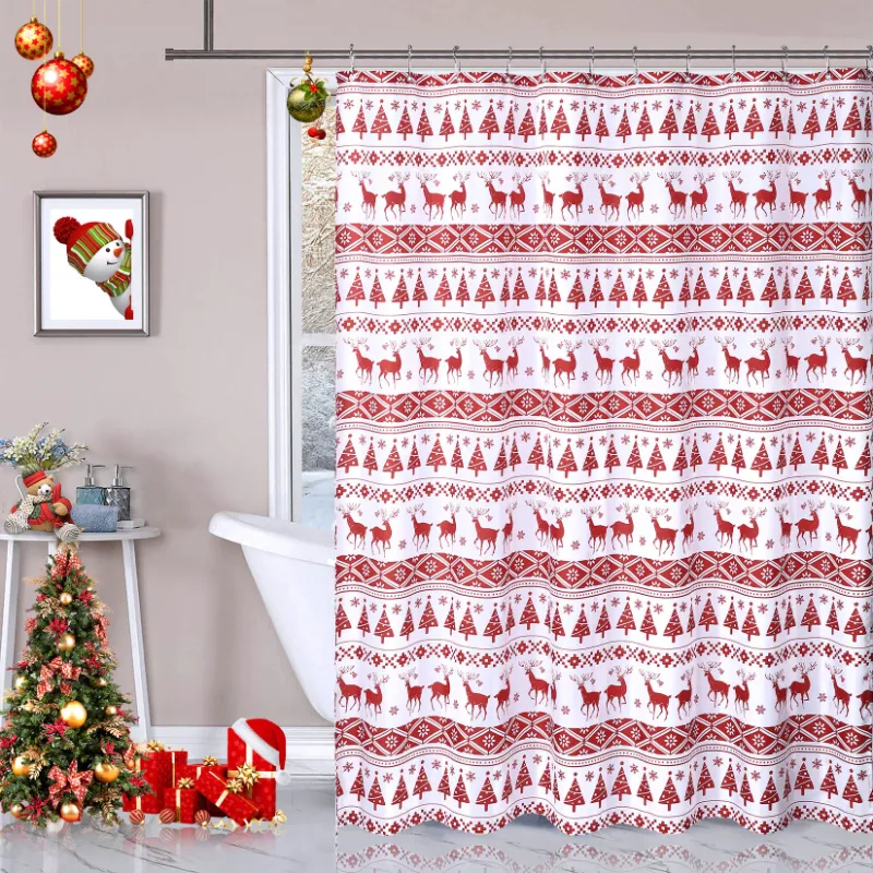 Garvee Christmas shower curtain