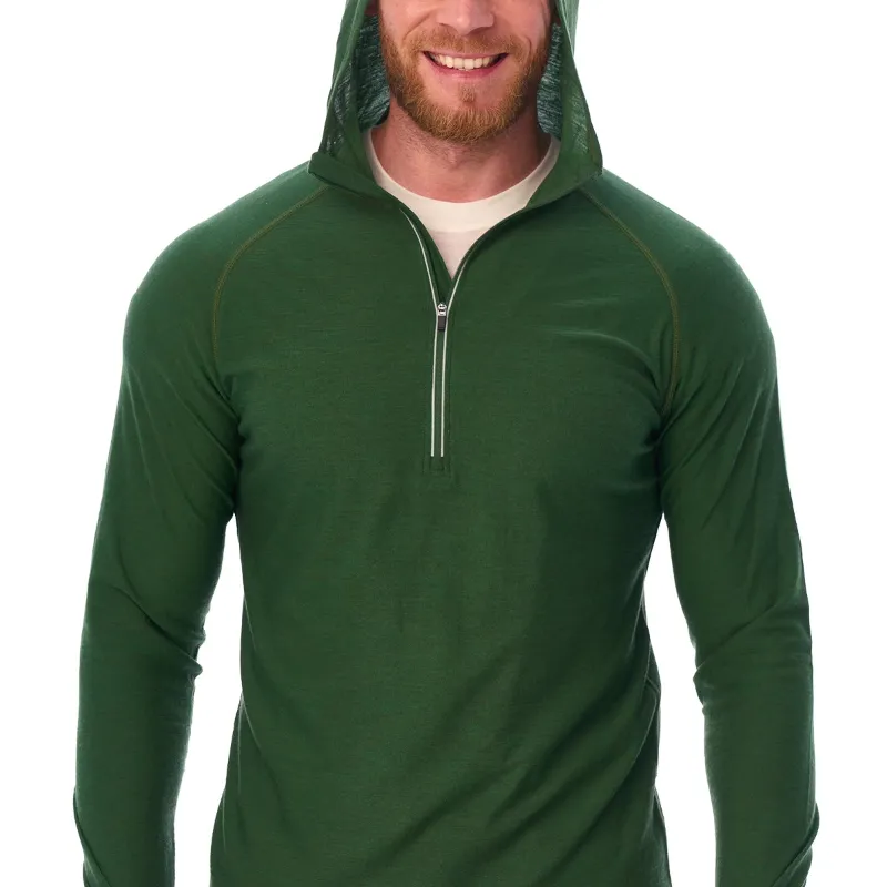 Merino Tech men's merino wool half zip hoodie