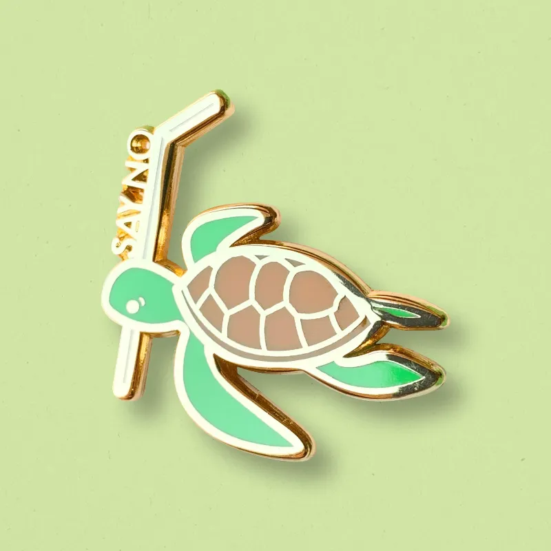 Cocktail Critters turtle pin enamel pin
