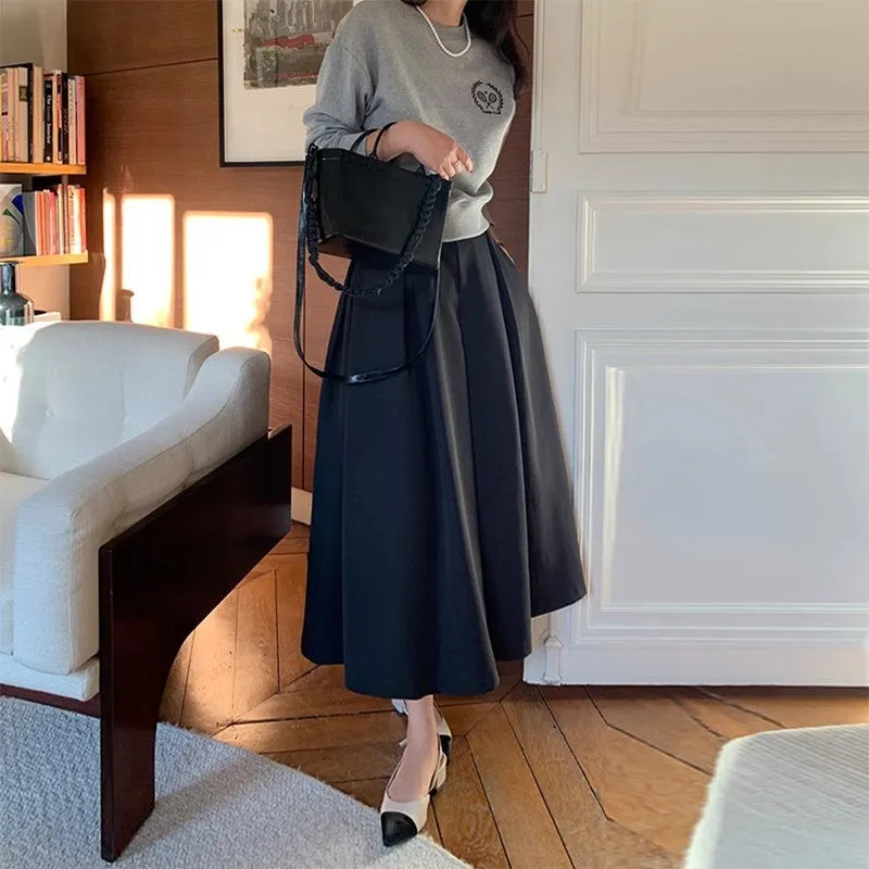Aviationkart pleated a line midi skirt