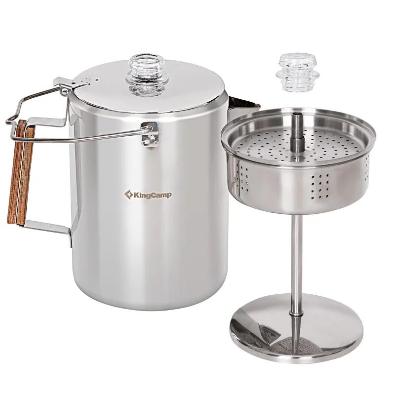 KingCamp best camping cookware set arranged on a camp table