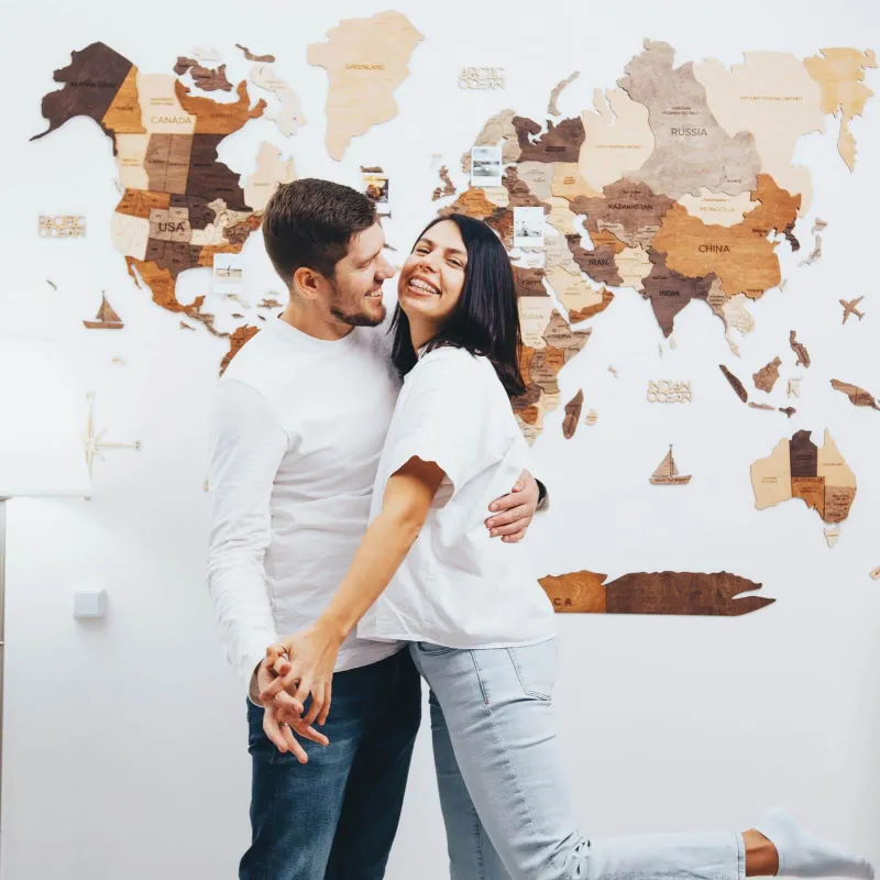 Enjoy The Wood 3D Wooden World Map world map