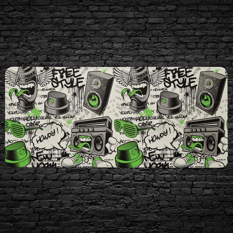 CruArt graffiti desk mat with street art design