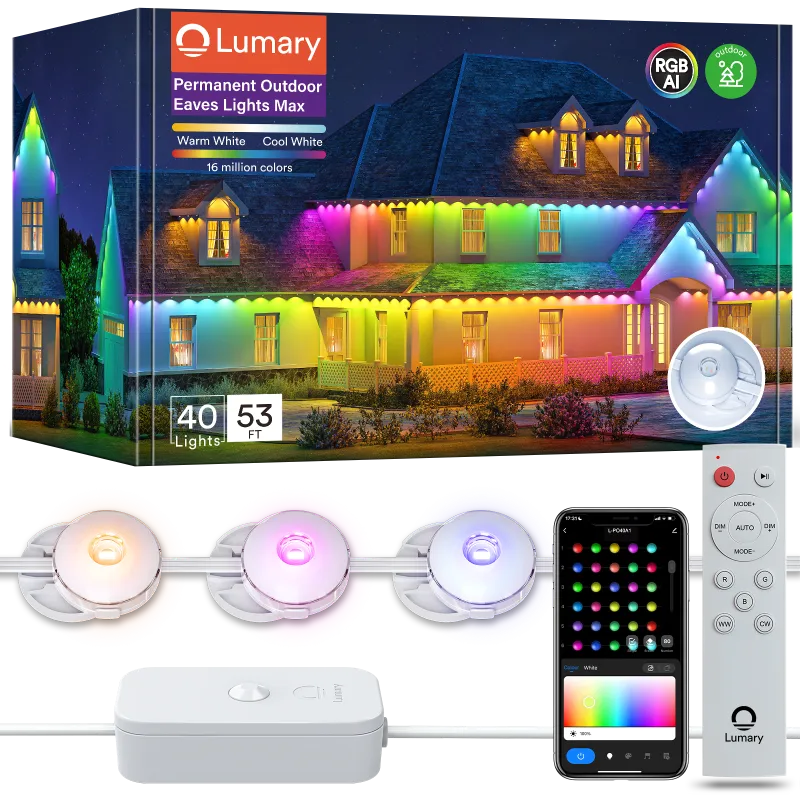 Lumary permanent outdoor lights max for enhanced outdoor installation