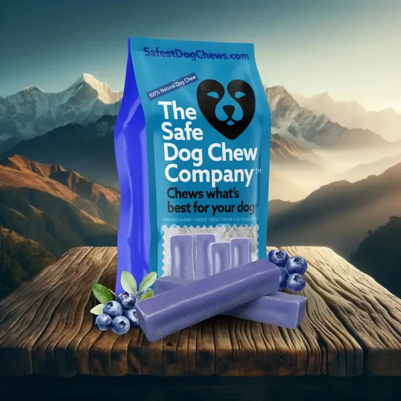 Safest Dog Chews bully bunches blueberry yak chew