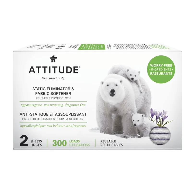 ATTITUDE dryer sheets for static hair