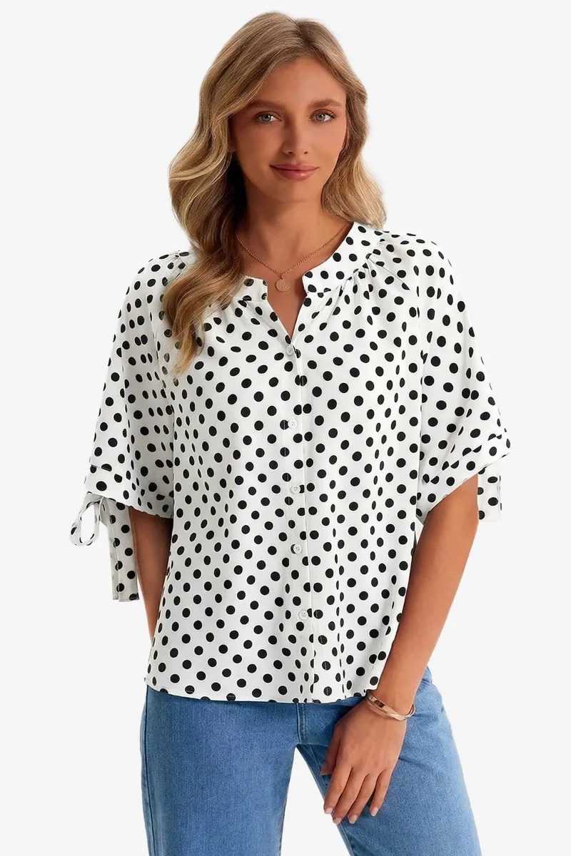 CICYBELL white polka dot blouse