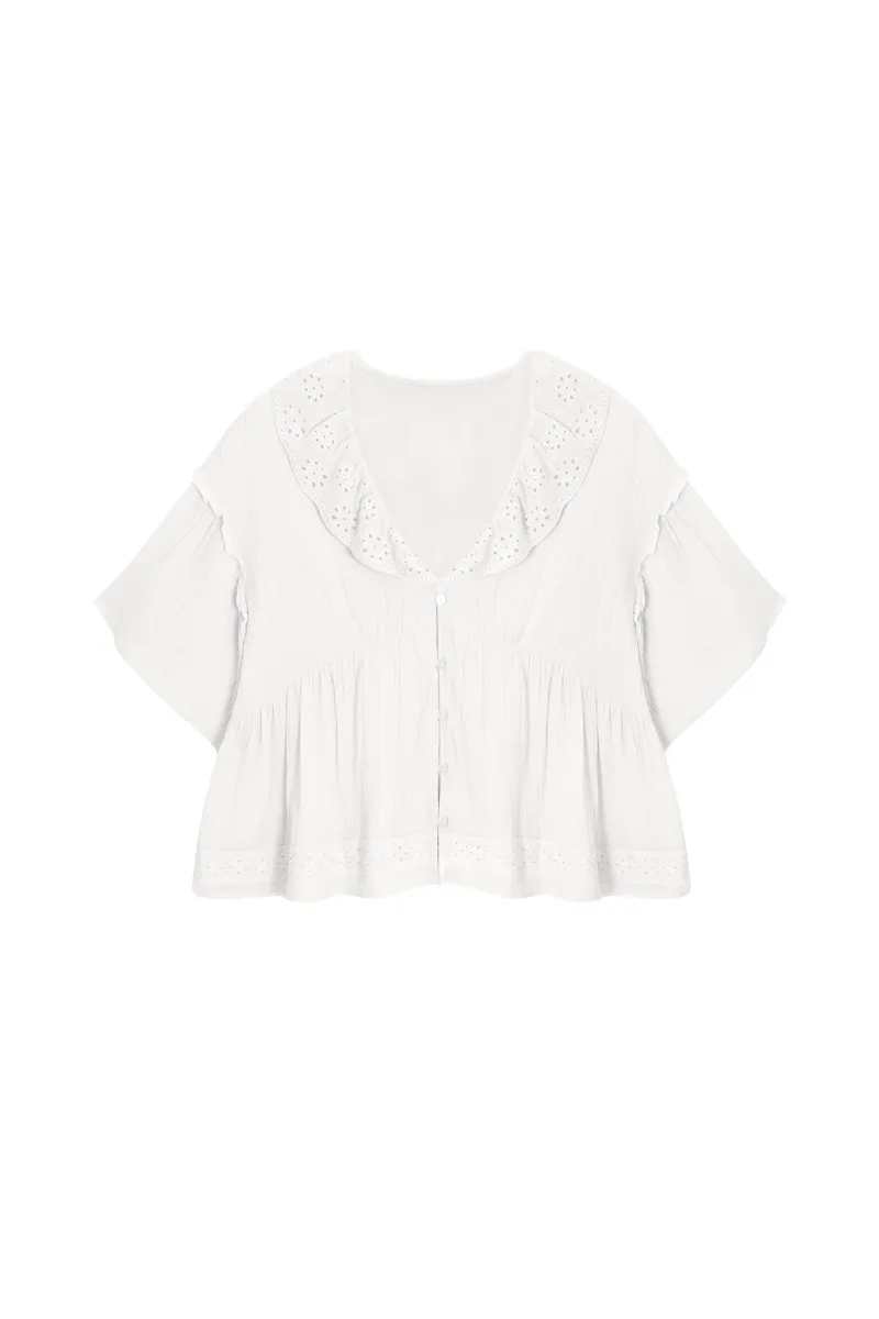 CICYBELL white babydoll blouse