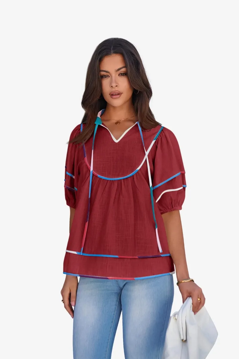 CICYBELL babydoll burgundy top