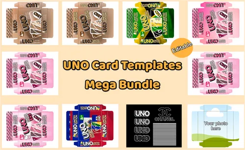 Crafty SVG uno template cards printable design