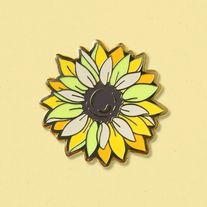 Cocktail Critters sunflower pin enamel pin