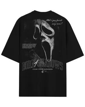 Born of Shadows scream halloween graphic shirt