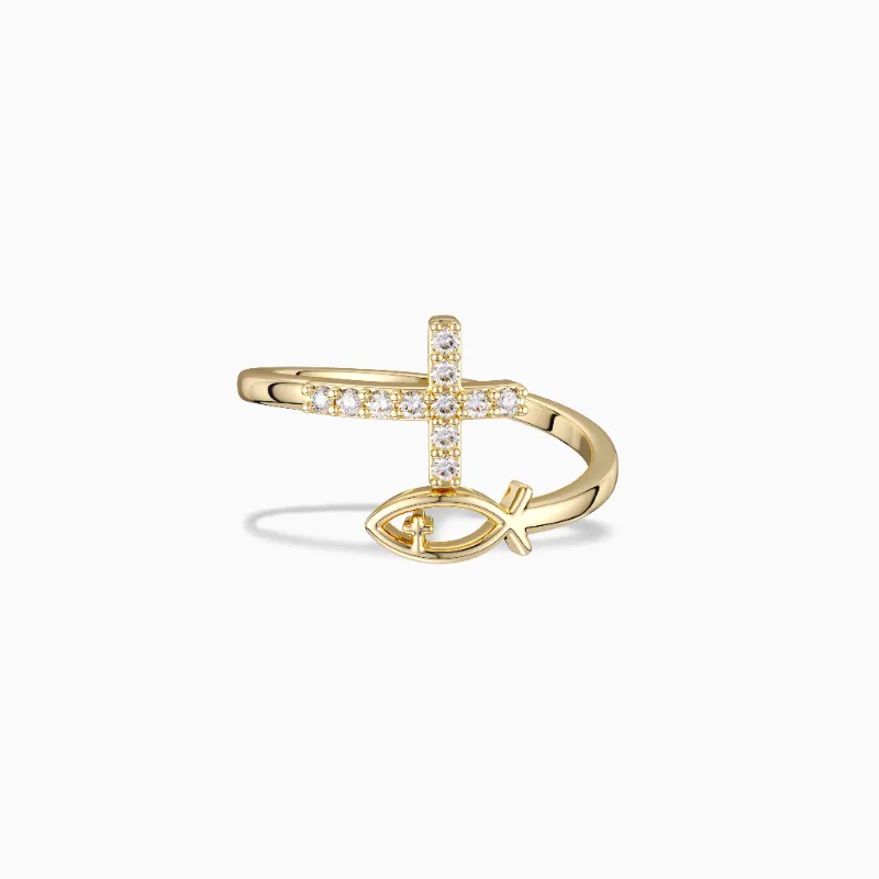 Vanimy cross fish necklace