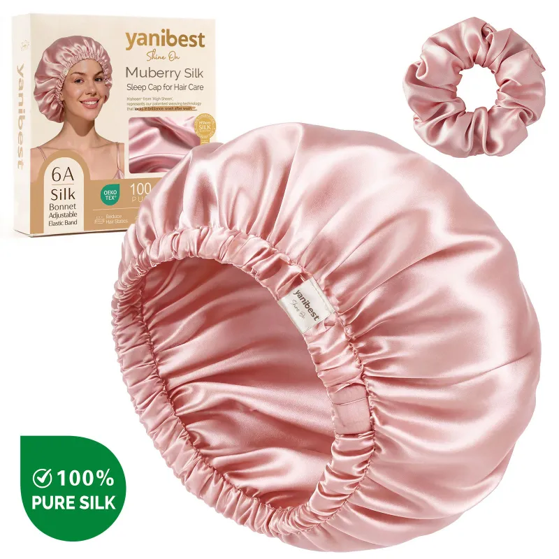 Yanibest 6a mulberry silk bonnet with adjustable elastic