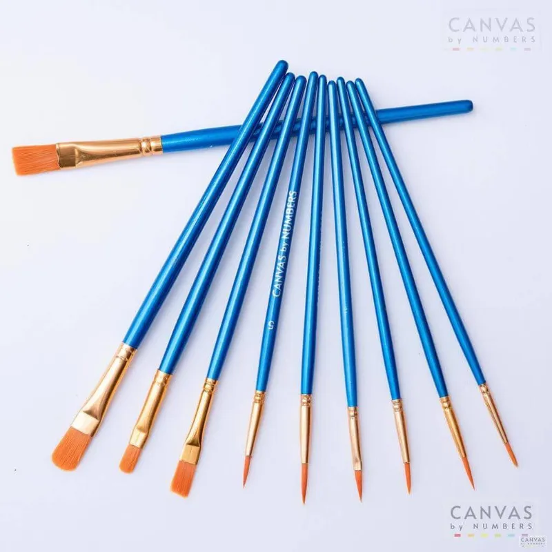 Canvas by Numbers 10 PcsPaint Brushes Paint Brushes set