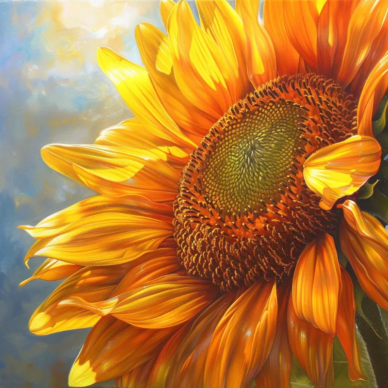 Diamond Art Paintin sunflower diamond art kit featuring sunflower canvas design