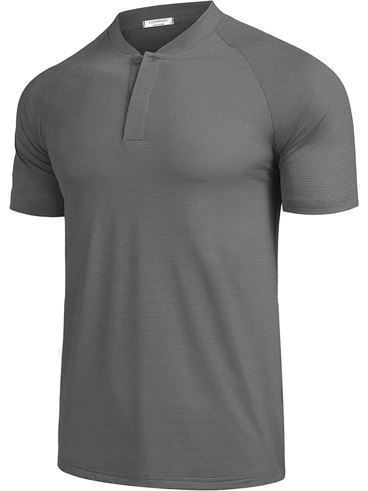 COOFANDY collarless golf shirts