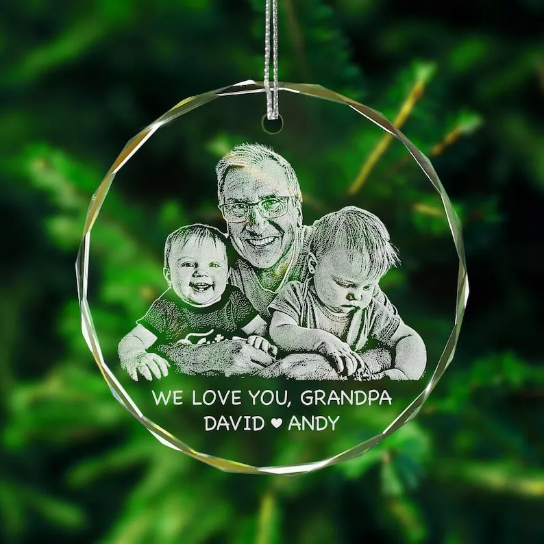 Lucy Engraving photo ornaments glass