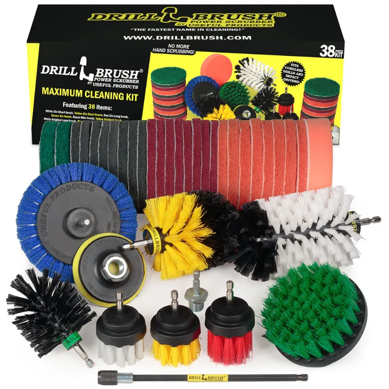 Drillbrush drill brush attachments set for power cleaning