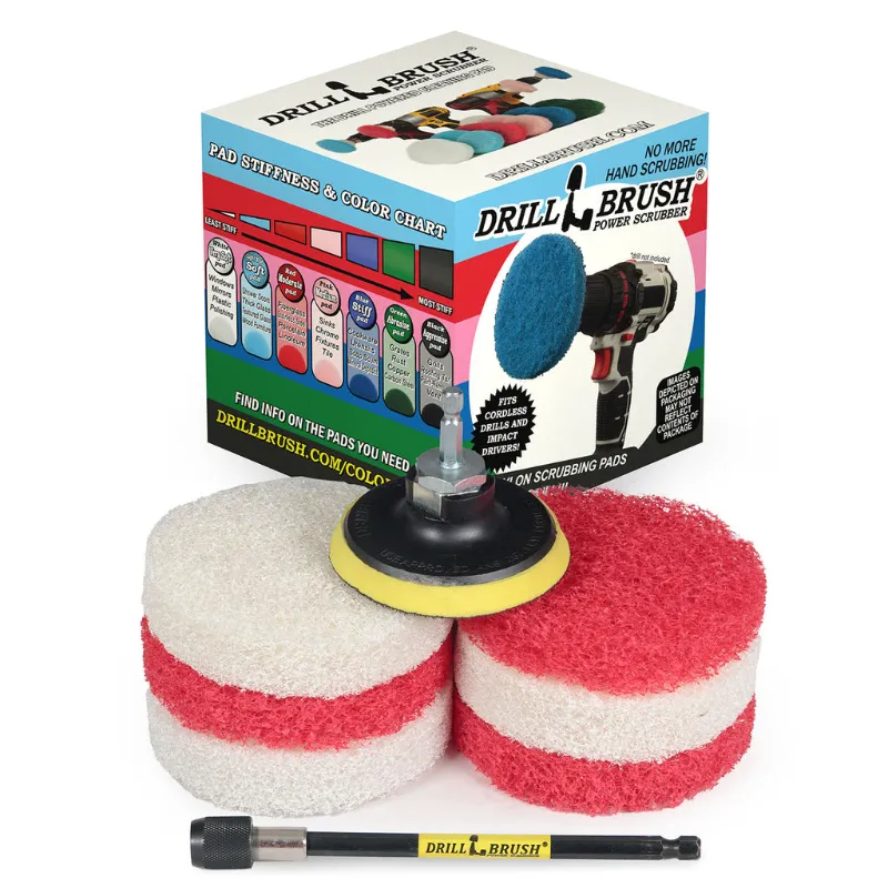Drillbrush drill brush scrub attachment for deep cleaning