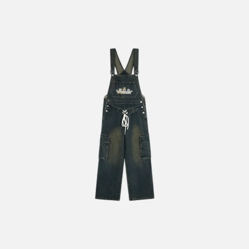 DAXUEN cartoon overalls with cartoon graphic print bib overalls