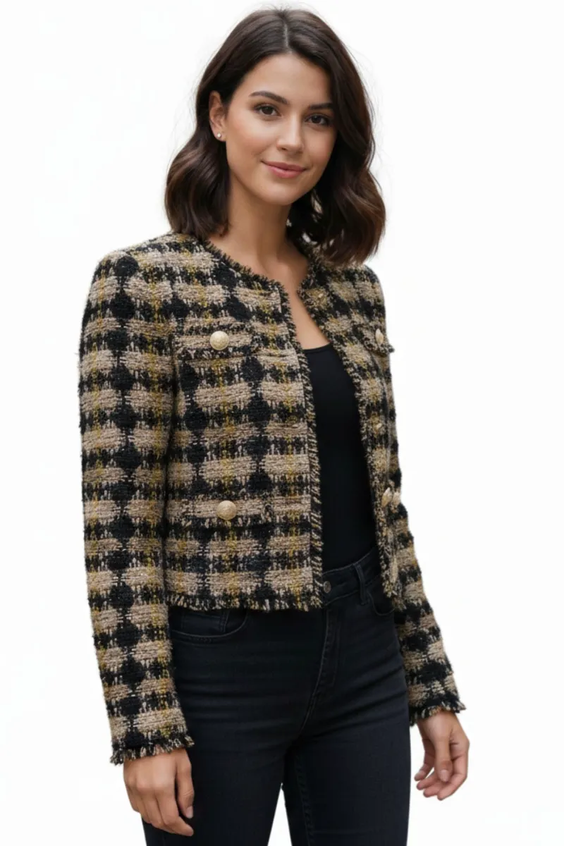 Central Park West yellow tweed jacket