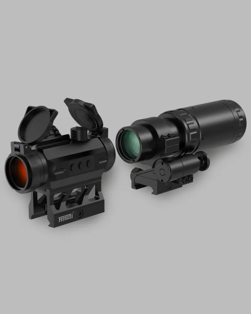 AR-15 red dot sight paired with a flip-to-side magnifier