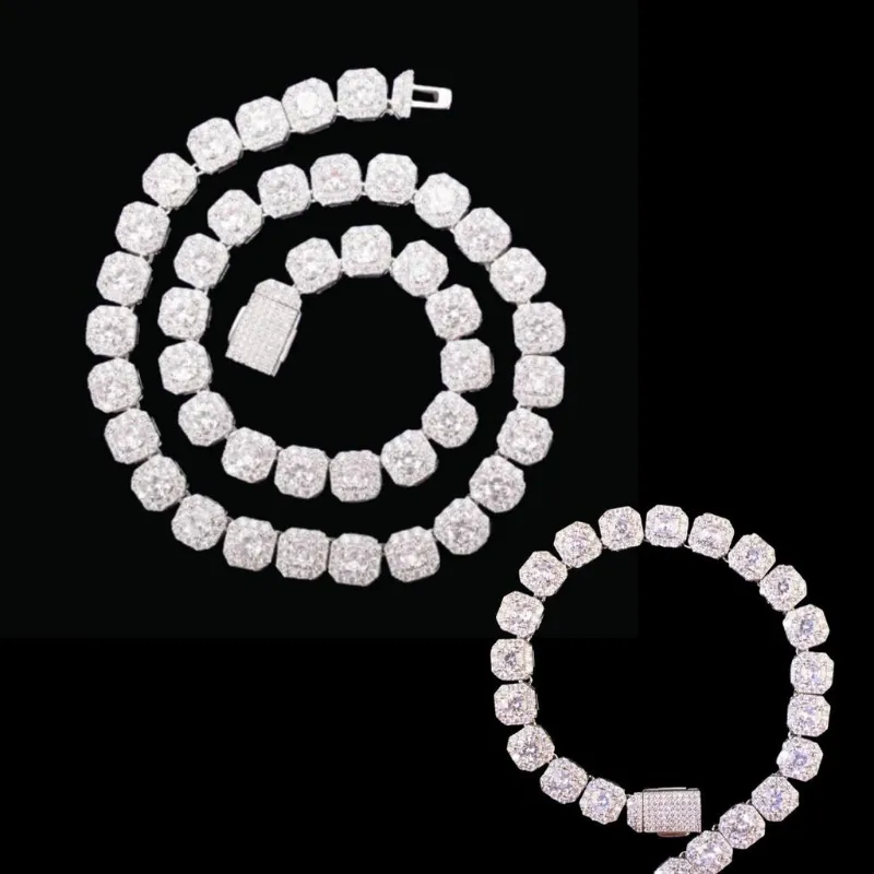 Icey Pyramid tennis bracelet and necklace set