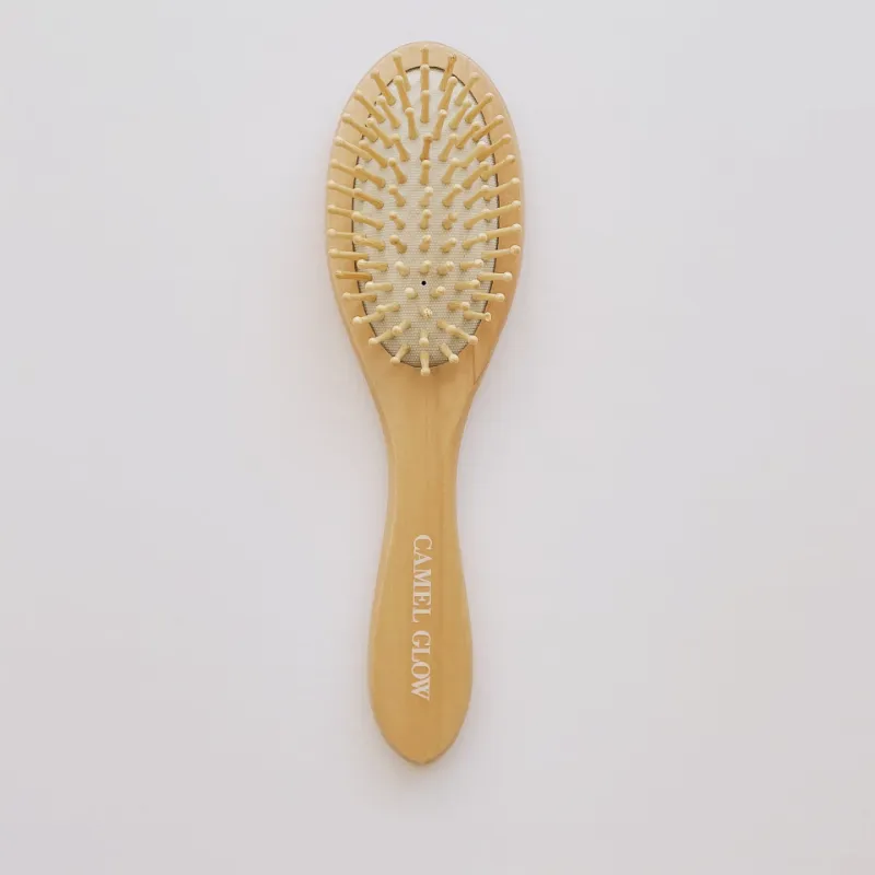 Camel Glow wooden hair brush