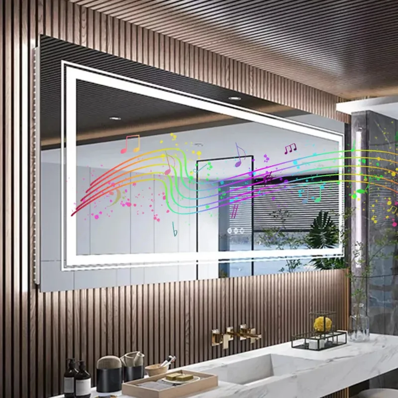 Index Bath restroom mirror with lights