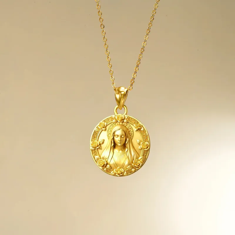 Catholight blessed mother mary necklace