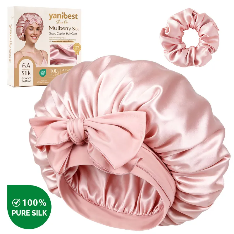 Yanibest champaign mulberry silk bonnet