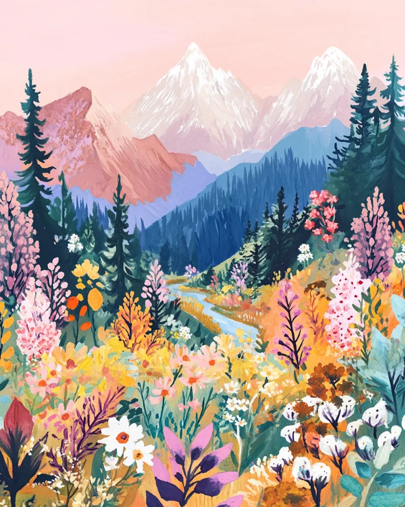 Maikoo Art painted mountains painting art