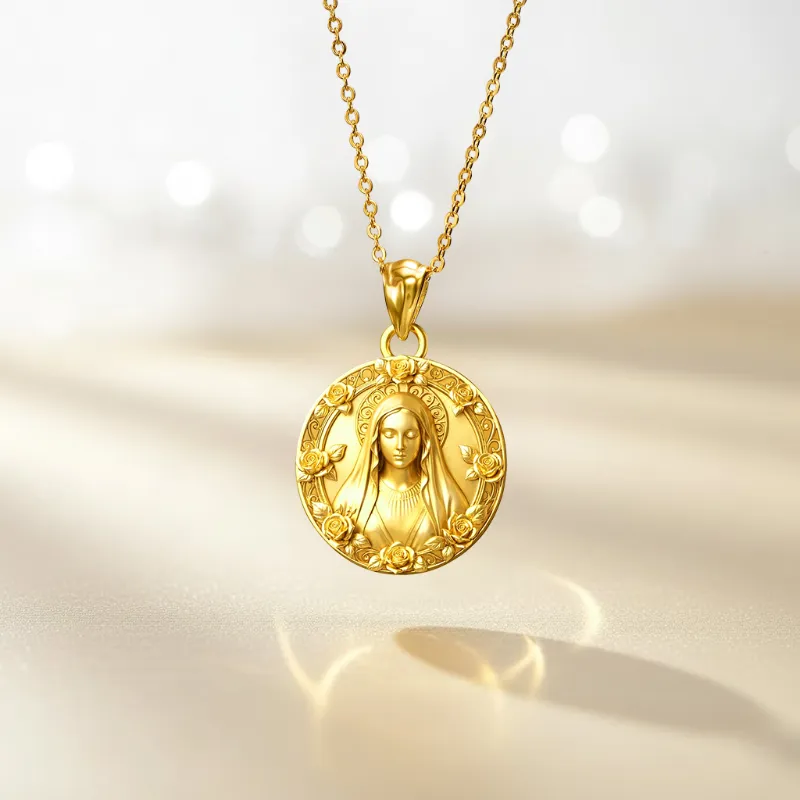 Catholight saint mary necklace