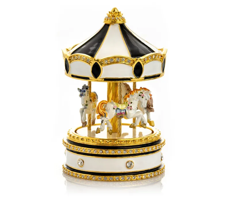 Keren Kopal black carousel horse figurine
