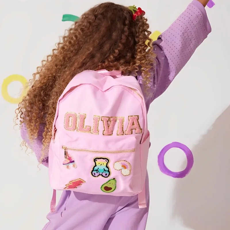 Woodemon backpacks with patches