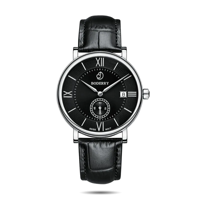 Boderry silver and black watch