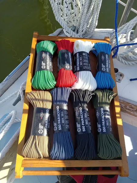 Coil of 550 paracord in olive drab