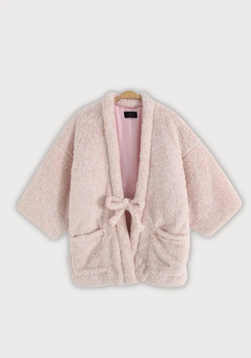 Long hanten coat with padded quilting