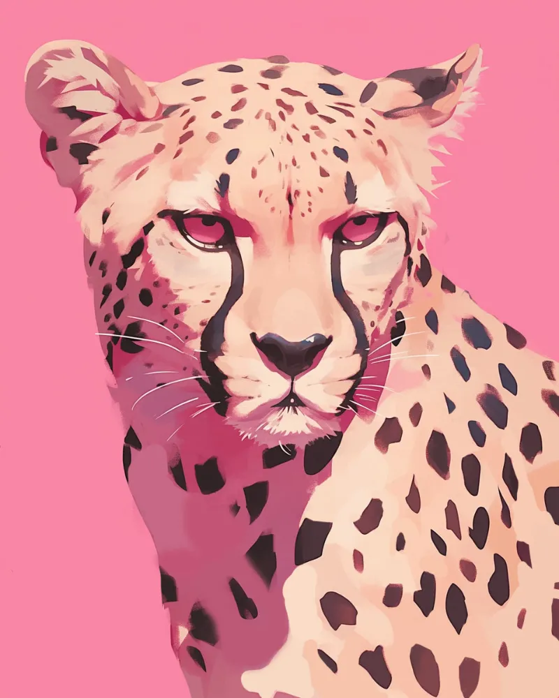 Maikoo Art cheetah pink coloring art